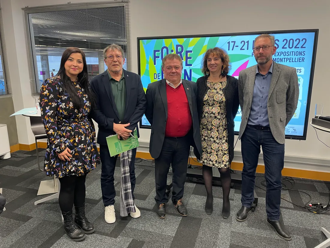 Élus et organisateurs de la première foire de printemps, à Montpellier.